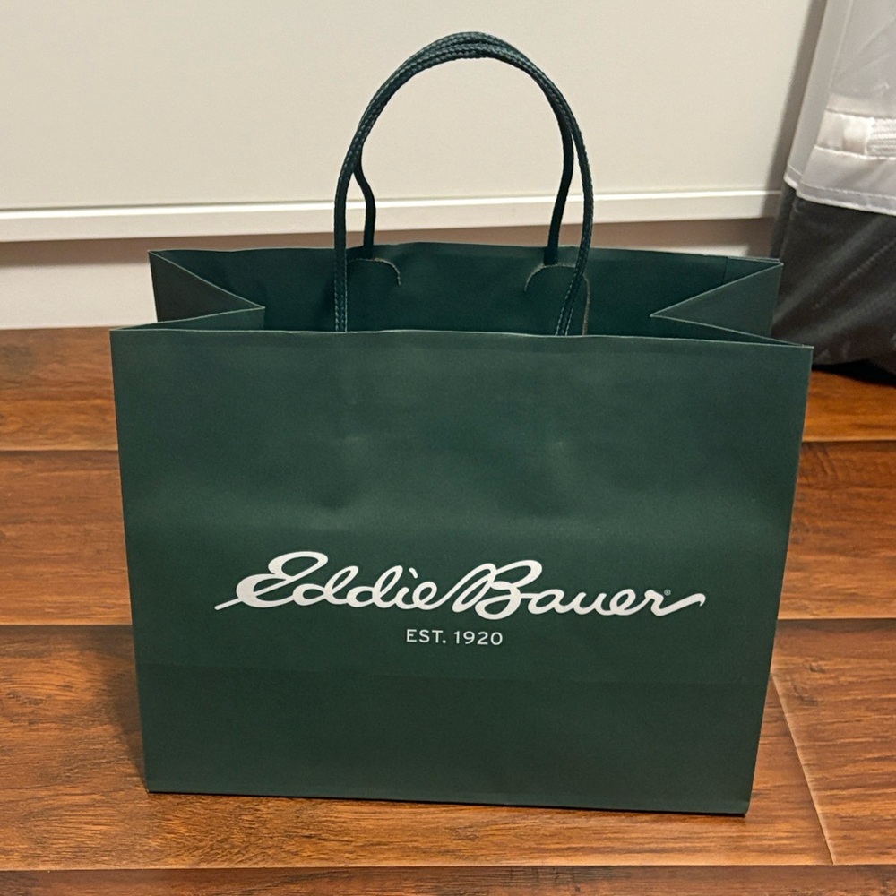 Eddie Bauer Dark Green Paper Shopping Bag-Small size